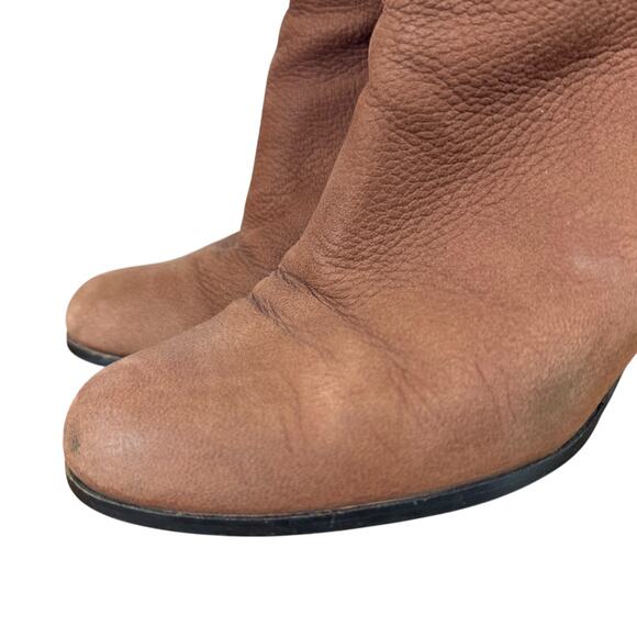 Cole Haan Grand.OS Brown High Heel Chunky Ankle Boots Booties Shoes Leather 8 B - Picture 8 of 16